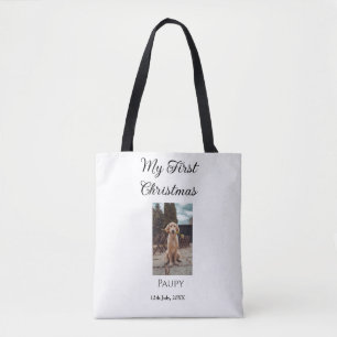 Bolso De Tela Mi primera Navidad añadir mascota nombre gato año