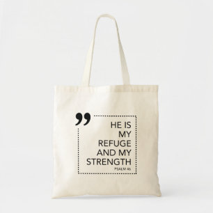 Bolso De Tela Mi refugio y fuerza son simples citas cristianas