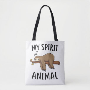 Bolso De Tela Mi regalo divertido del animal espiritual perezoso