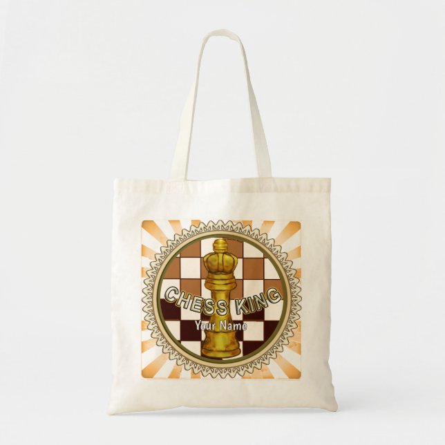 Bolso De Tela Mi Rey de Ajedrez  (Frente)