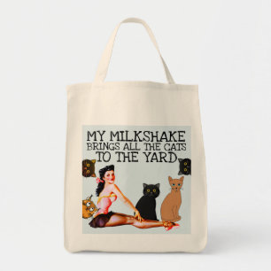BOLSO DE TELA MI SOMBRERO DE LECHE LLEVA A TODOS LOS GATOS A LOS