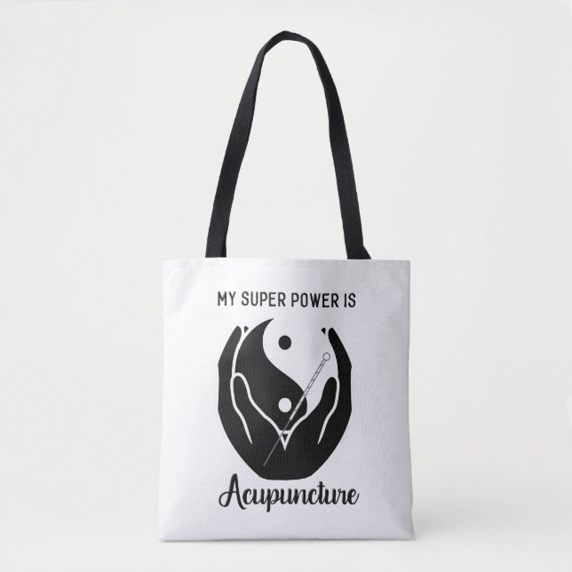 Bolso De Tela Mi superpotencia es el Tote de acupuntura (Anverso)