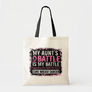Bolso De Tela Mi tía del cáncer de pecho demasiado 2 de la