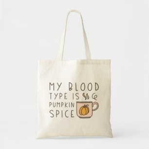 Bolso De Tela Mi Tipo De Sangre Es Especie De Calabaza