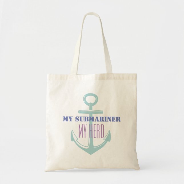 Bolso De Tela Mi tripulante de submarino mi héroe (Frente)
