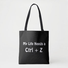Bolso De Tela Mi vida necesita un Ctrl + Z