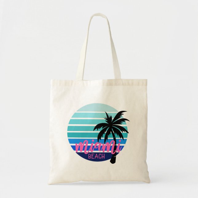 Bolso De Tela Miami Beach (Frente)