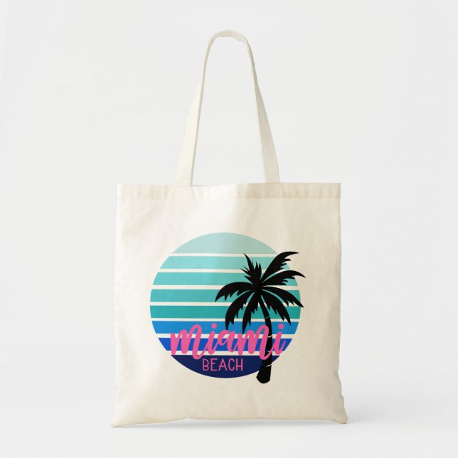 Bolso De Tela Miami Beach (Frente)