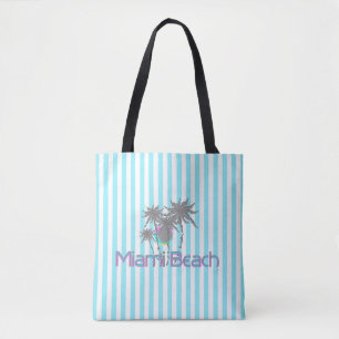 Bolso De Tela Miami Beach, Florida, Tropical, Genial
