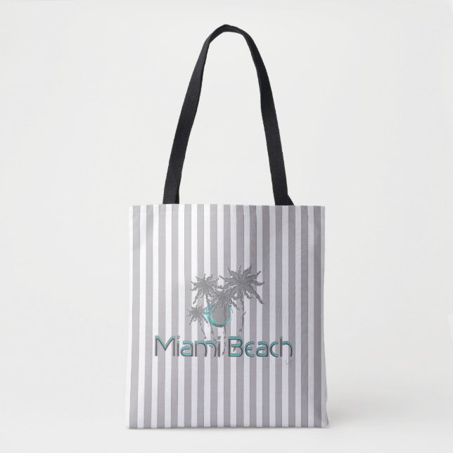 Bolso De Tela Miami Beach, Florida, Tropical, Guay (Anverso)
