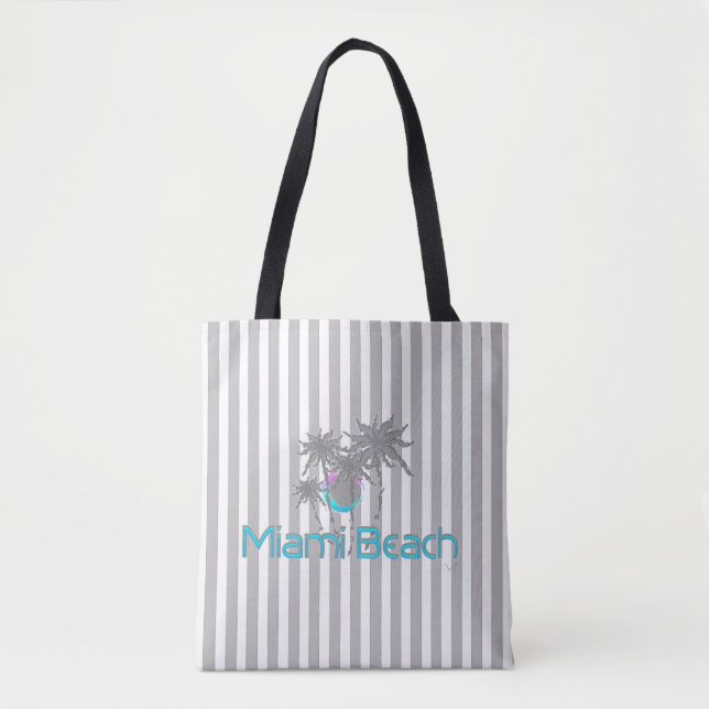 Bolso De Tela Miami Beach, Florida, Tropical, Guay (Anverso)