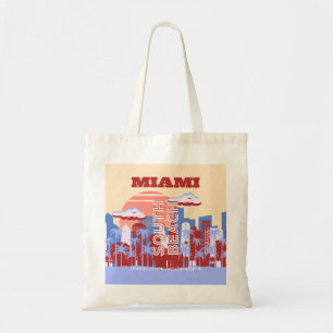 Bolso De Tela Miami Beach, Miami Travel Art, Retro