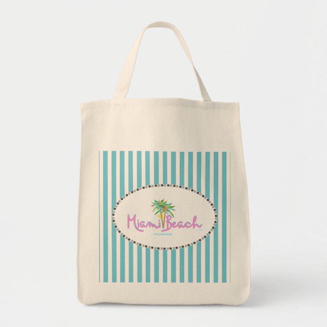 Bolso De Tela Miami Beach Pam's (Frente)