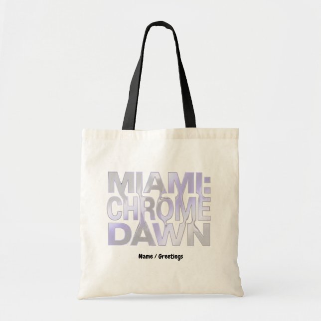 Bolso De Tela Miami Chrome Dawn Liquid Metal Y3K Aesthetic Art (Frente)