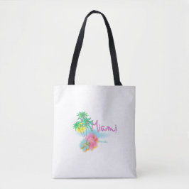 Bolso De Tela Miami, Florida, Palmeras, Flores, Guay