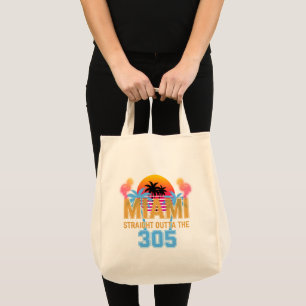 Bolso De Tela Miami Straight Outta The 305 Vintage Atardecer Neo