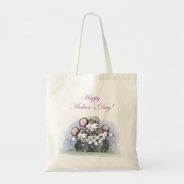 Bolso De Tela Mic, Mac y Moe's Happy Mother's Day (Frente)