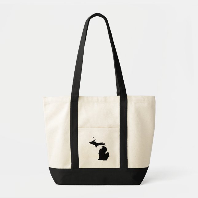 Bolso De Tela Michigan en blanco y negro (Frente)
