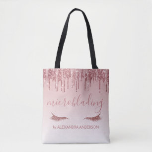 Bolso De Tela Microblando Rosa Gold y Purpurina Sparkle