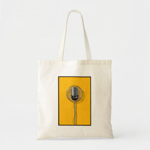 Bolso De Tela Micrófono Retro sobre Amarillo Intenso