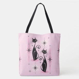 Bolso De Tela Mid Century Meow en Guay Pink