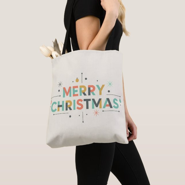 Bolso De Tela Mid-Century Merry Christmas – Retro Style (Detalle)