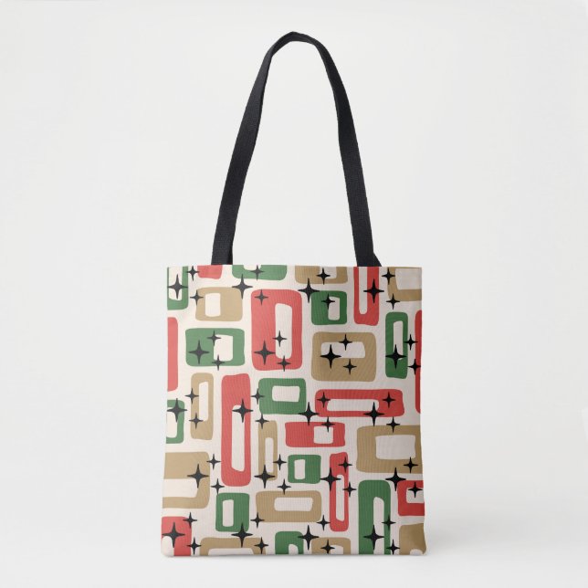 Bolso De Tela Mid Century Modern Atomic Christmas (Anverso)
