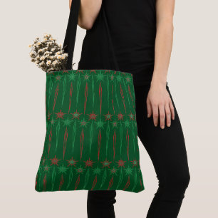 Bolso De Tela Mid Mod Icicles Tote de Hombro Verde (2 Tamaños)