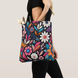 Bolso De Tela MIdnight Garden Shoulder Tote y Crossbody