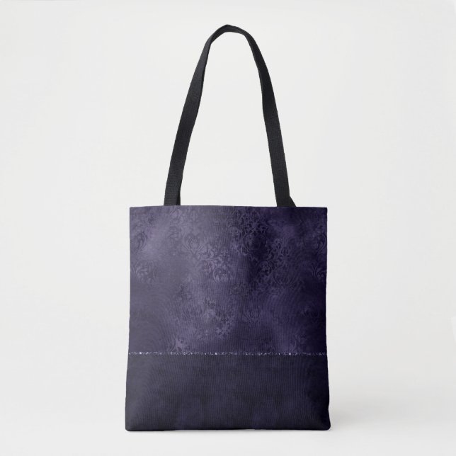 Bolso De Tela Midnight Indigo Romance | Damasco satinado (Anverso)
