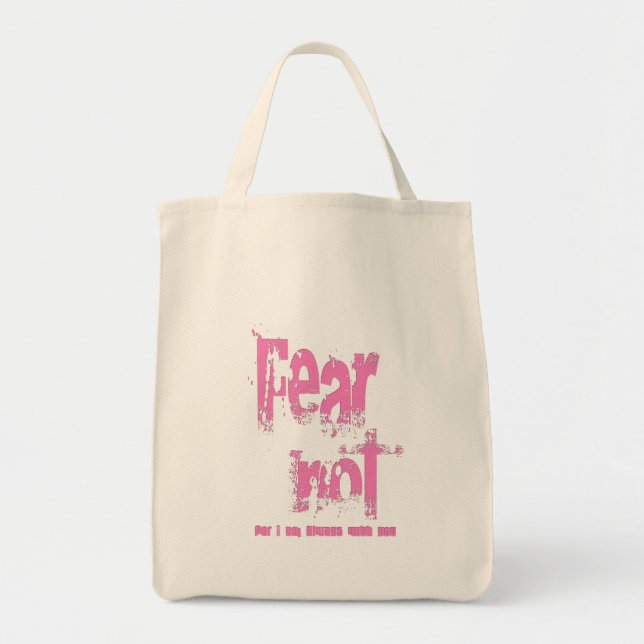 Bolso De Tela Miedo No Grunge Rosa Cristiano (Frente)