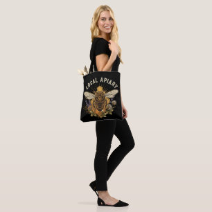 Bolso De Tela Miel de abeja de apiario local vintage con lavanda