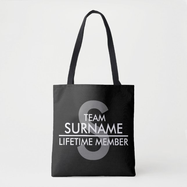Bolso De Tela Miembro del curso de la vida del EQUIPO (apellido) (Anverso)