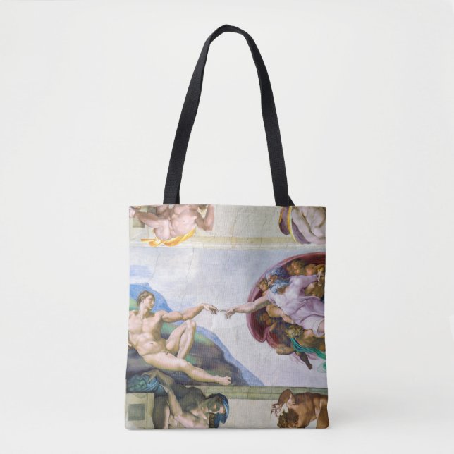 Bolso De Tela Miguel Ángel - Creación de Adán, Capilla Sixtina (Anverso)