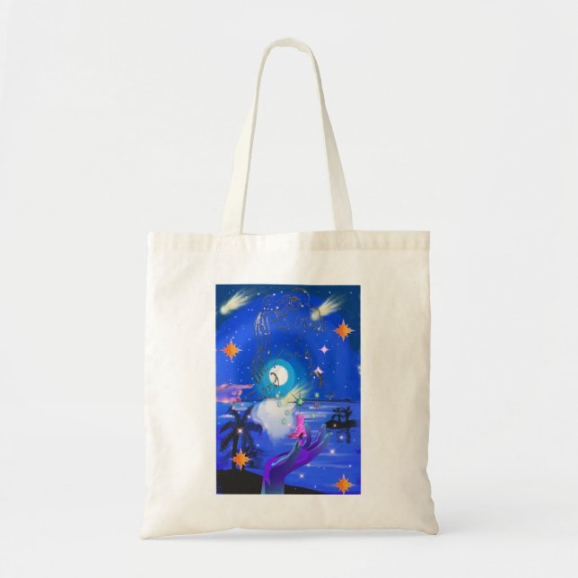 Bolso De Tela Mikitiez aquarius galaxia verano resplandor (Frente)
