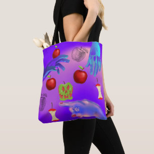 Bolso De Tela Mikitiez calavera roja veneno de manzana tóxica ve