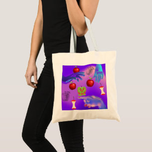 Bolso De Tela Mikitiez calavera roja veneno de manzana tóxica ve