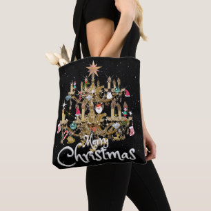 Bolso De Tela Mikitiez clásicas whitechristmas luz jollyholly