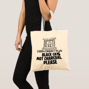 Bolso De Tela Mikitiez divertido gato negro navidad carbón Papá 