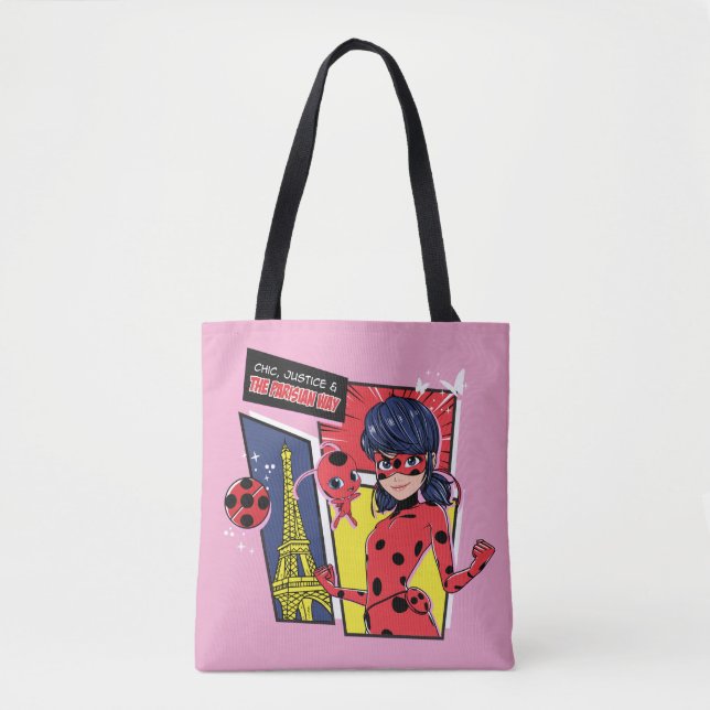 Bolso De Tela Milagroso Comic Ladybug Parisian Way (Anverso)