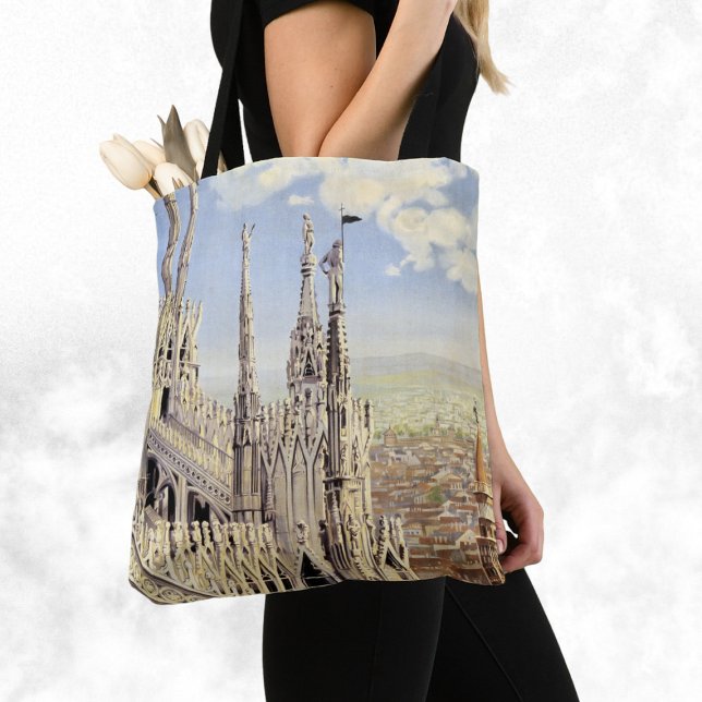 Bolso De Tela Milán Italia Catedral gótica Duomo Viaje de época (Subido por el creador)