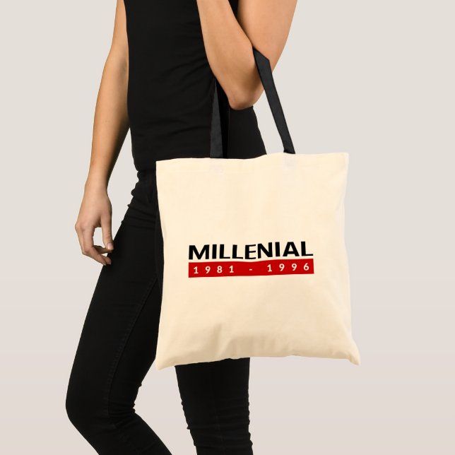 Bolso De Tela Millenial 1981-1996. Totebag. (Anverso (producto))