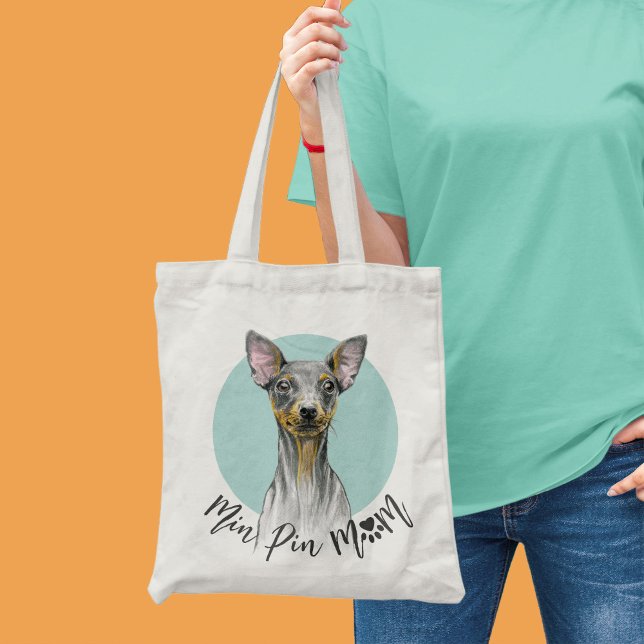 Bolso De Tela Min Pin Dog Mom Miniatura Pinscher Cute Puppy (Subido por el creador)