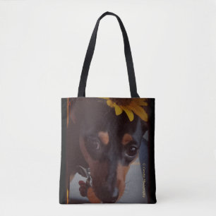 Bolso De Tela Min Pin y Sunflowers