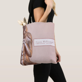 Bolso De Tela Mindfulness curativo pacífico de color de malva