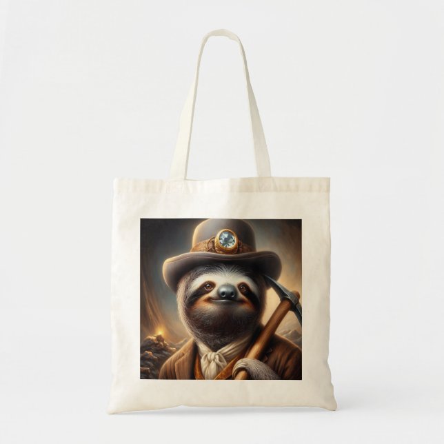 Bolso De Tela Minero Sloth Gold (Frente)