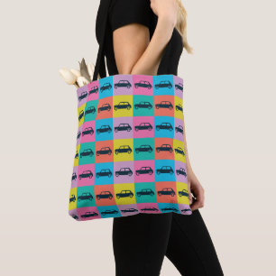 Bolso De Tela Mini Cooper de un divertido tablero de ajedrez