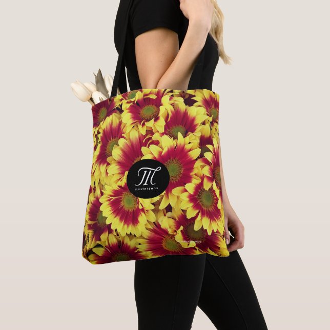Bolso De Tela Mini girasoles vivos rojos de otoño (Detalle)
