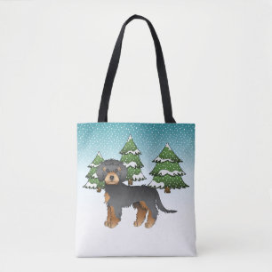 Bolso De Tela Mini Goldendoodle negro y bronceado - Bosque inver