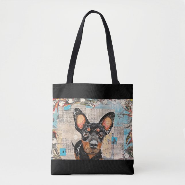 Bolso De Tela Mini Pinscher (Anverso)
